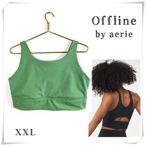 OFFLINE by aerie Sweat Cardio Most Support Sport Bra in Green Size XXL New